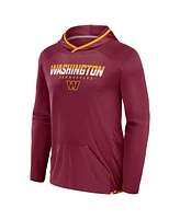 Fanatics Men's Burgundy Washington Commanders Transitional Defender Hoodie Long Sleeve T-Shirt