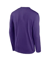 Nike Men's Purple Lsu Tigers Primetime Center Lockup Two-Hit Legend Long Sleeve T-Shirt