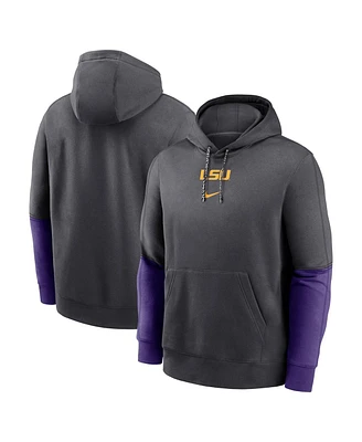 Nike Men's Anthracite/Purple Lsu Tigers 2024 Sideline Club Pullover Hoodie