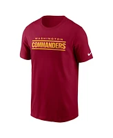 Nike Men's Burgundy Washington Commanders Primetime Wordmark Essential T-Shirt