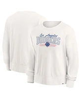 Fanatics Women's White Los Angeles Dodgers Close The Game Fleece Pullover Sweatshirt