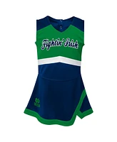 Outerstuff Girls Toddler Navy Notre Dame Fighting Irish Cheer Captain Dress Bloomers Two-Piece Set