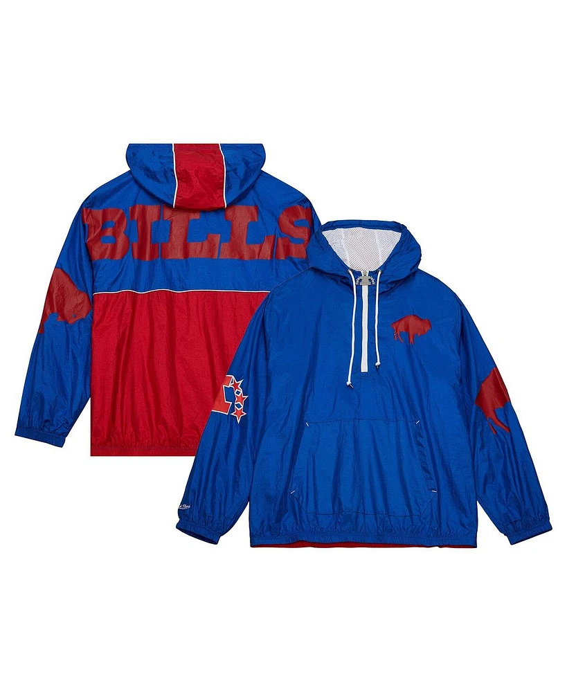 Mitchell & Ness Men's Royal Buffalo Bills Team Og Anorak Half-Zip Windbreaker