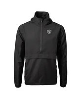 Cutter & Buck Men's Black Las Vegas Raiders Charter Anorak Half-Zip Jacket