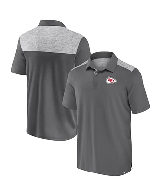 Fanatics Men's Heather Gray Kansas City Chiefs Long Shot Polo