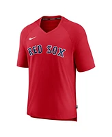 Nike Men's Red Boston Sox Authentic Collection Pregame Raglan Performance V-Neck T-Shirt