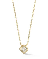 Rachel Zoe 14K Gold Plated Sterling Silver Square Pendant Necklace with Ball Chain