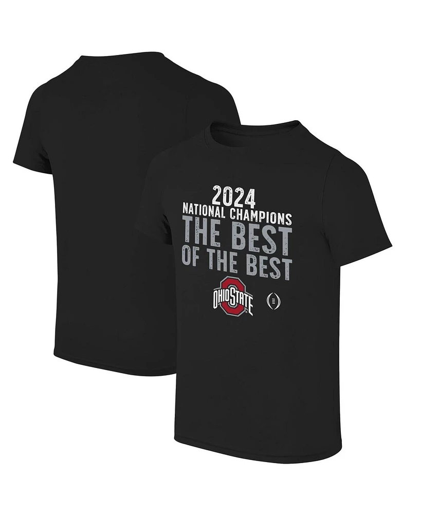 The Victory Big Boys and Girls Black Ohio State Buckeyes College Football Playoff 2024 National Champions Best Of T-Shirt