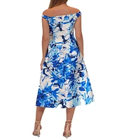 Donna Ricco Women's Floral-Print Midi Dress