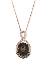 Le Vian Chocolate Quartz (4-1/4 ct. t.w.), Nude Diamond (3/8 ct. t.w.) & Chocolate Diamond (1/5 ct. t.w.) Pendant Necklace in 14k Rose Gold, 20"