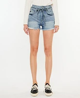 Kancan Women's Ultra High Rise Denim Shorts