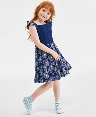 On 34th Little & Big Girls Mommy Me Eyelet Ruffle-Sleeve Smocked Dress, Exclusively at Macy's