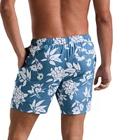 Original Penguin Men's Slim Fit Floral Print Drawstring 7" Swim Trunks