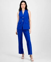 Anne Klein Womens Sleeveless Notched Collar Blazer High Rise Side Tab Pull On Pants