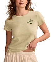 Lucky Brand Women's Embroidered Classic Crewneck Cotton T-Shirt