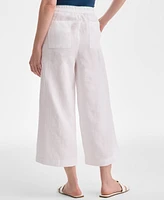 Charter Club Women's Linen Cropped Wide-Leg Pants, Exclusively at Macy's