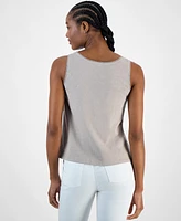 Charter Club Women's Embellished Linen-Blend Tank Top, Exclusively at Macy's