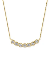 Diamond Twist Curved Bar 16-3/4" Collar Necklace (1/4 ct. t.w.) in 14k Gold-Plated Sterling Silver