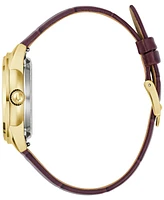 Bulova Women's Sutton Automatic Brown Leather Strap Watch 34.5mm