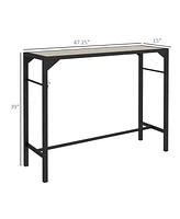 Outsunny 47" Outdoor Bar Table with Built-In Bottle Opener, Steel Frame