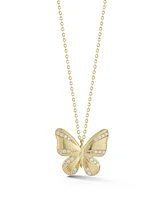 Rachel Zoe 14K Gold Plated Sterling Silver Striped Butterfly Necklace