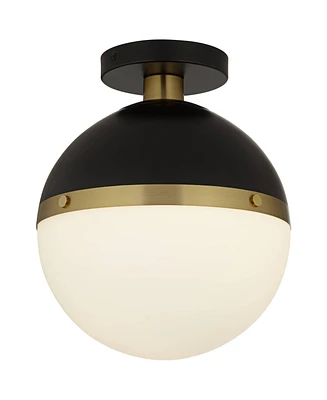 McGraw 10 1/4" Wide Antique Brass and Black Ceiling Light - 360 Lighting