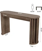 Tribesigns 59" Long Bar Table, Farmhouse Kitchen Counter Height Table with Sturdy Frame, Wooden Bar Height Pub Table for Dining Room, Living Room, Eas
