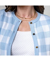 Hope & Henry Women's Organic Tweed Stitch Sweater Cardigan