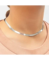 The Lovery Large Herringbone Necklace 14K White Gold - 5 millimeters - 18 inches