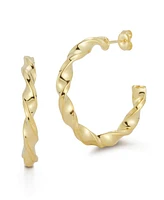 Rachel Zoe 14K Gold Plated Sterling Silver Twist Hoop Earrings