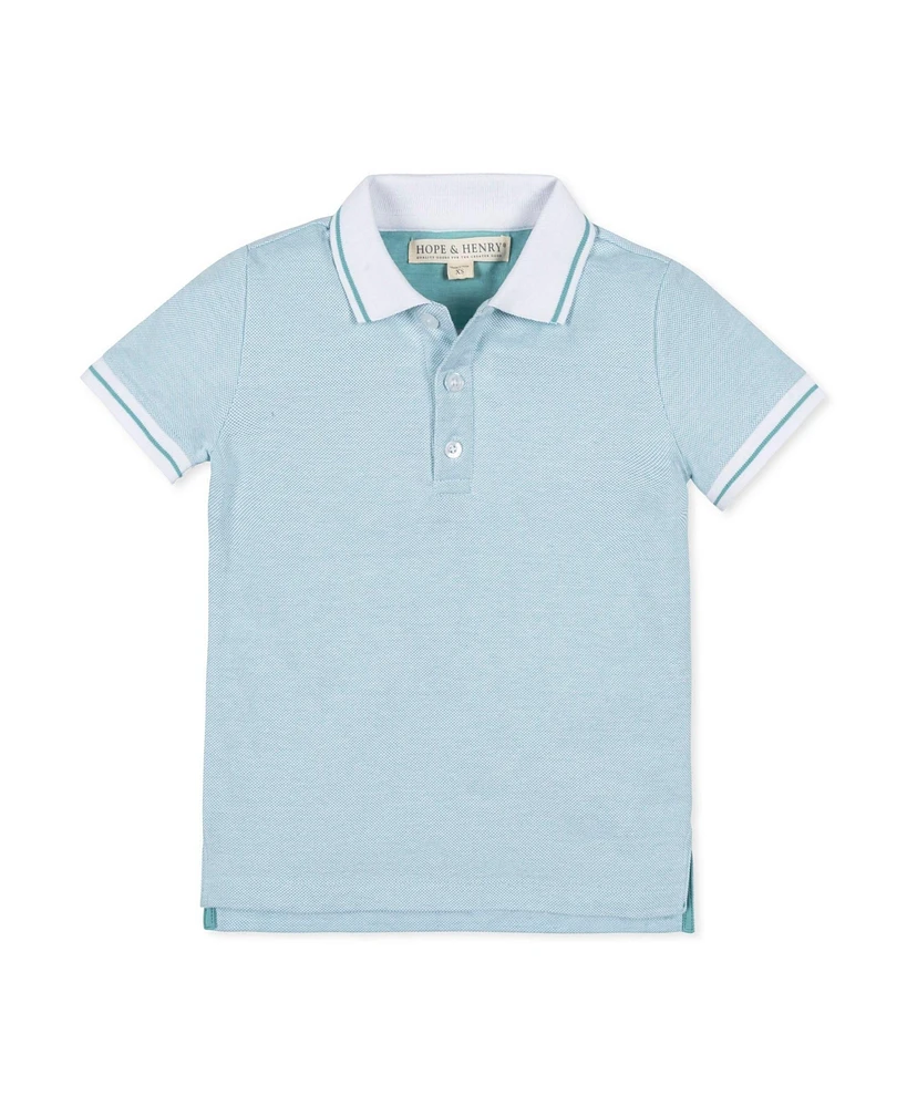 Hope & Henry Boys' Organic Short Sleeve Knit Pique Polo Shirt