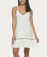 Felina Women's Allie Ruffle V-Neck Chemise