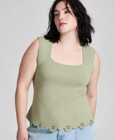 And Now This Trendy Plus Scalloped-Hem Tank Top, Exclusively at Macy's