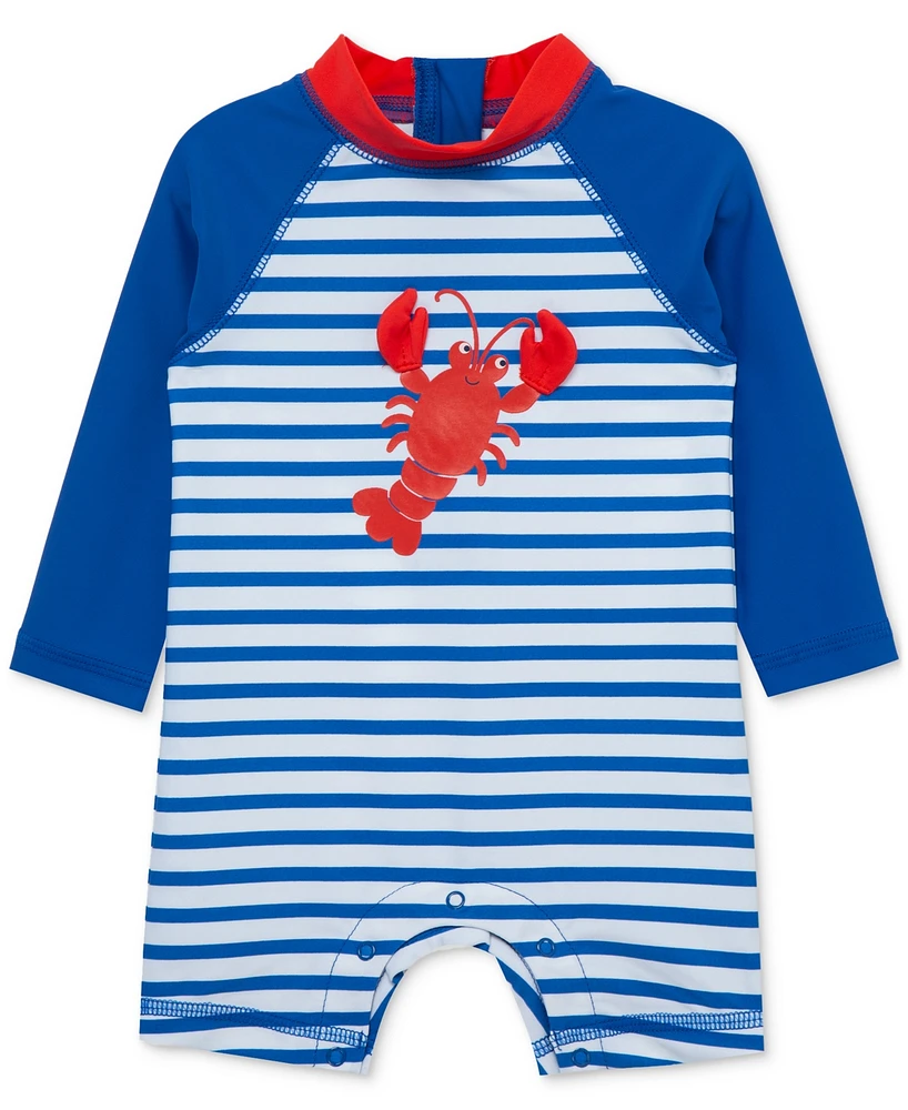 Little Me Baby Boys Lobster One-Piece Rash Guard Swimsuit