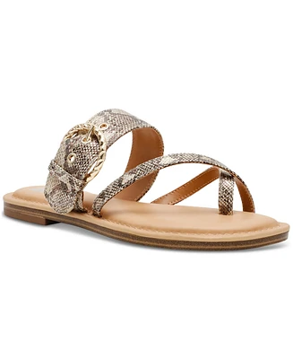 Dv Dolce Vita Women's Joolz Buckle Slip-On Flat Sandals