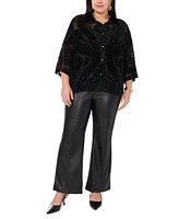 Vince Camuto Plus Drop-Shoulder 3/4-Sleeve Blouse
