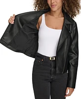 Levi's Women's Faux-Leather Asymmetric-Zip Moto Jacket