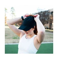 Women's Adjustable High Ponytail Running Hat - Black
