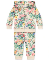 Polo Ralph Lauren Baby Floral Cotton Terry Hoodie & Pant Set