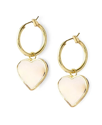 Matr Boomie Ranjani Mother of Pearl Heart Hoop Earrings