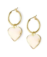 Matr Boomie Ranjani Mother of Pearl Heart Hoop Earrings