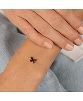 Solid Mini Butterfly Bracelet 14K
