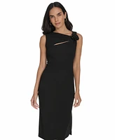 Calvin Klein Women's Asymmetric-Neck Sleeveless Sheath Dress