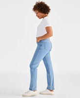 Style & Co Petite High-Rise Straight-Leg Jeans, Exclusively at Macy's