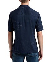 Men's Lightweight Short Sleeve Button Up Bandana Print Camp Shirt