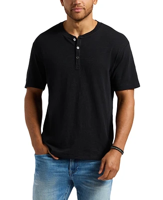 Men's Slub Knit Short Sleeve Relaxed Henley T-Shirt