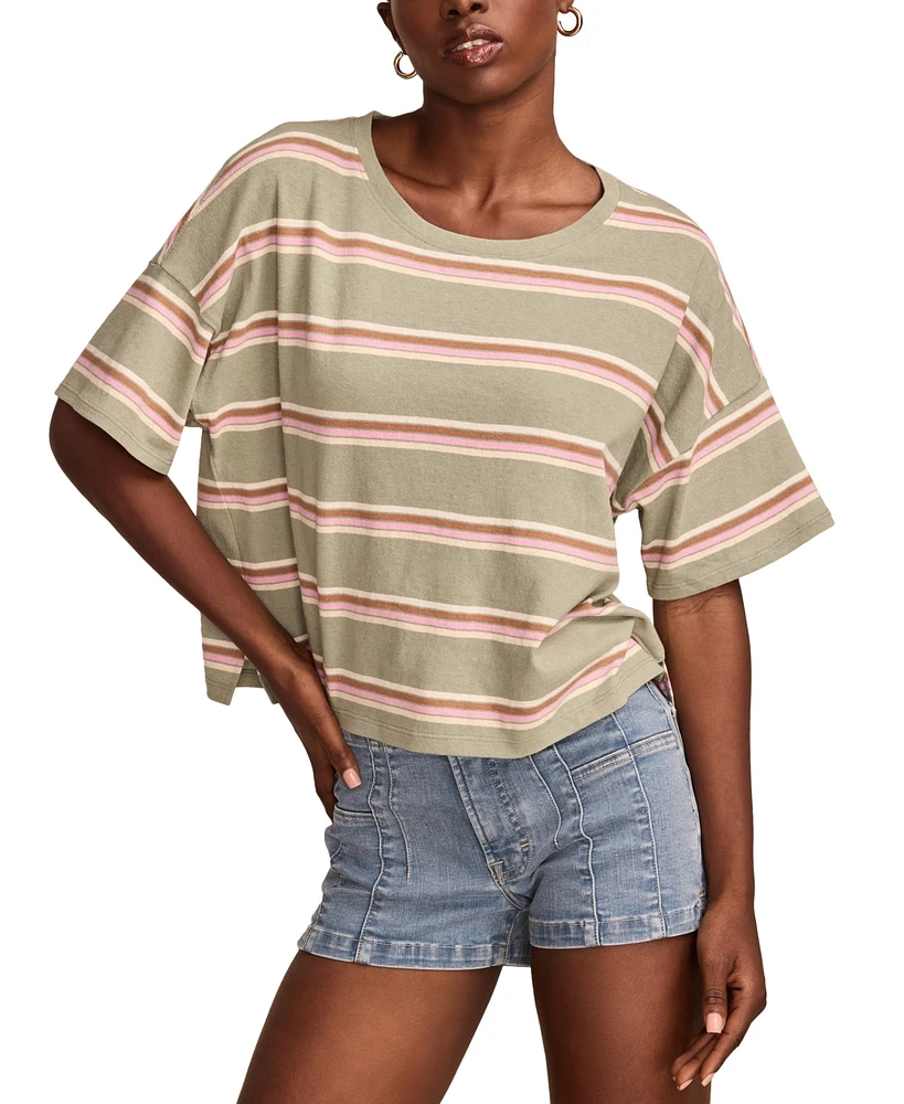 Lucky Brand Women's Striped Short Sleeve T-Shirt