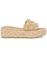 Dolce Vita Women's Caper Pearl Raffia Woven Footbed Sandals