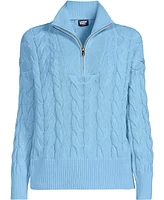 Lands' End Women's Drifter Cable Quarter Zip Sweater