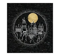 Harry Potter Hogwarts Line Art Moonrise Men's Black T-Shirt-xxl